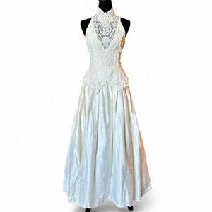 Vintage Jessica McClintock Ivory Lace Bridal Gown – Romantic Victorian [6]